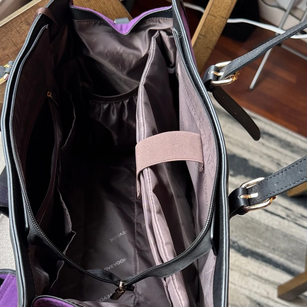 Purple and Black Laptop Bag